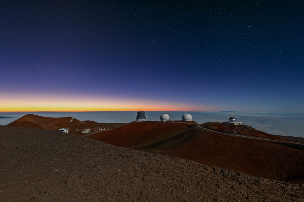 Various observatories on Maunakea